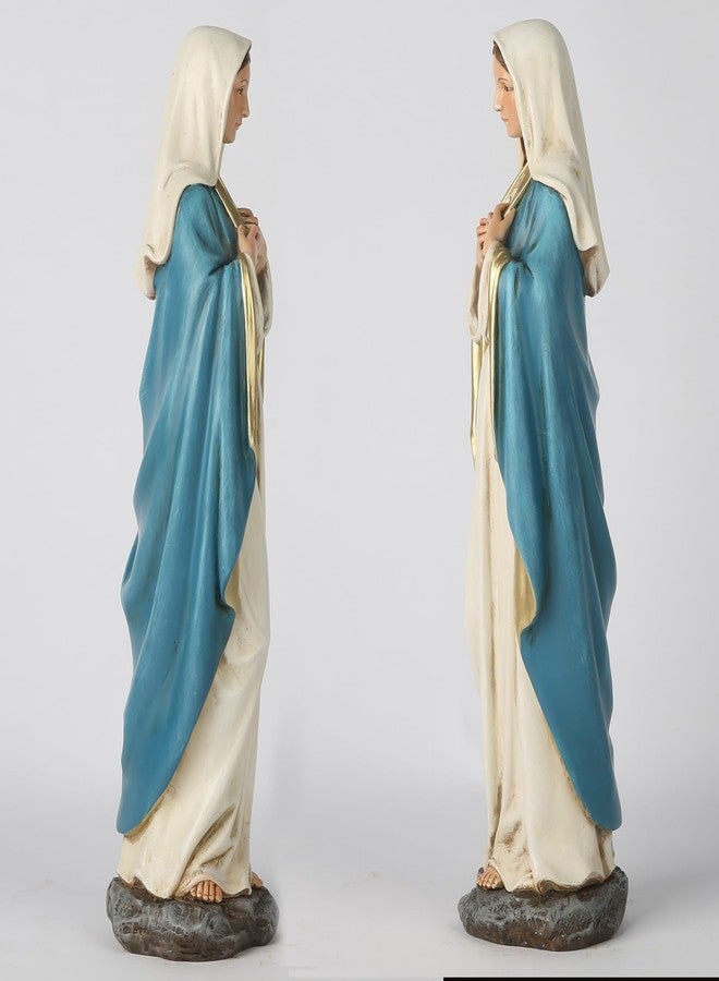 BC BUILDCLASSIC BC Catholic Immaculate Heart of Virgin Mary Statue, 16.5" H Holy Mother Figure for Altar, Religious Gift Home Decor Renaissance Sculpture Handmade by Buildclassic - Image 3